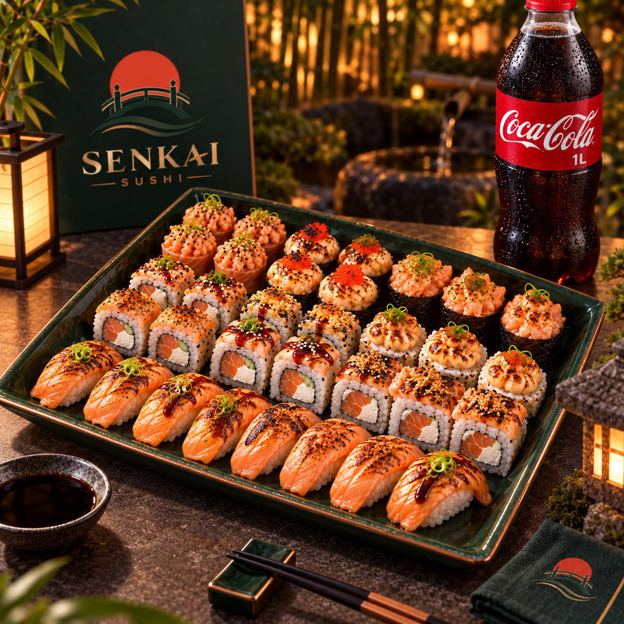 Combinado Kasai — 44 Peças + Coca-Cola 1L